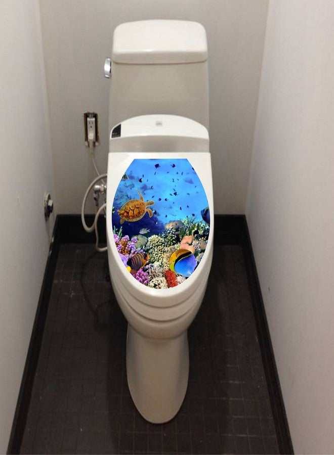 Asmi Collections Asmi Collection Vinyl Animals Toilet Seat Sticker, 33.3 x 38 cm, Multicolour - Image 2